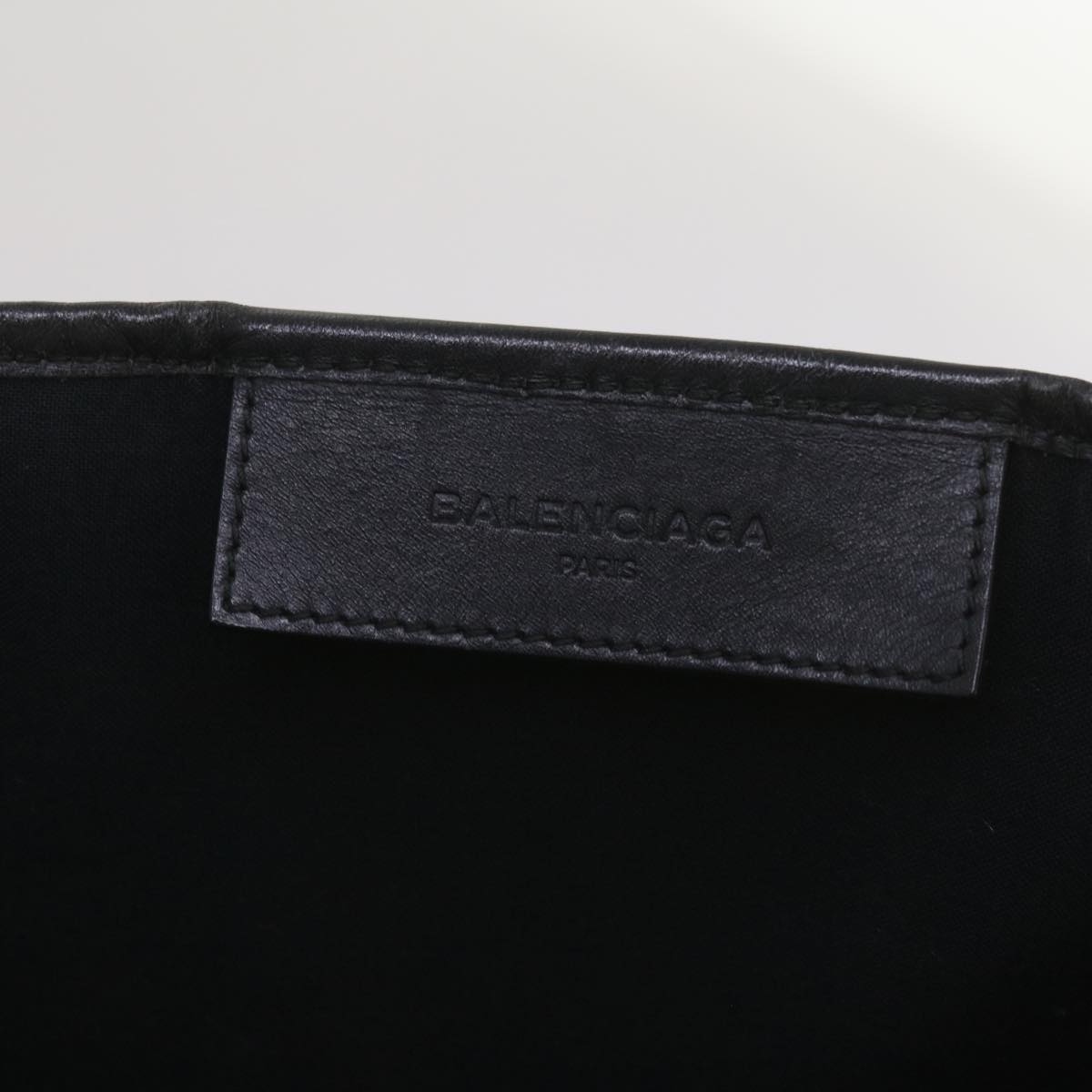 BALENCIAGA Navy Cabas Hand Bag Canvas Black 339936 Auth yk11125