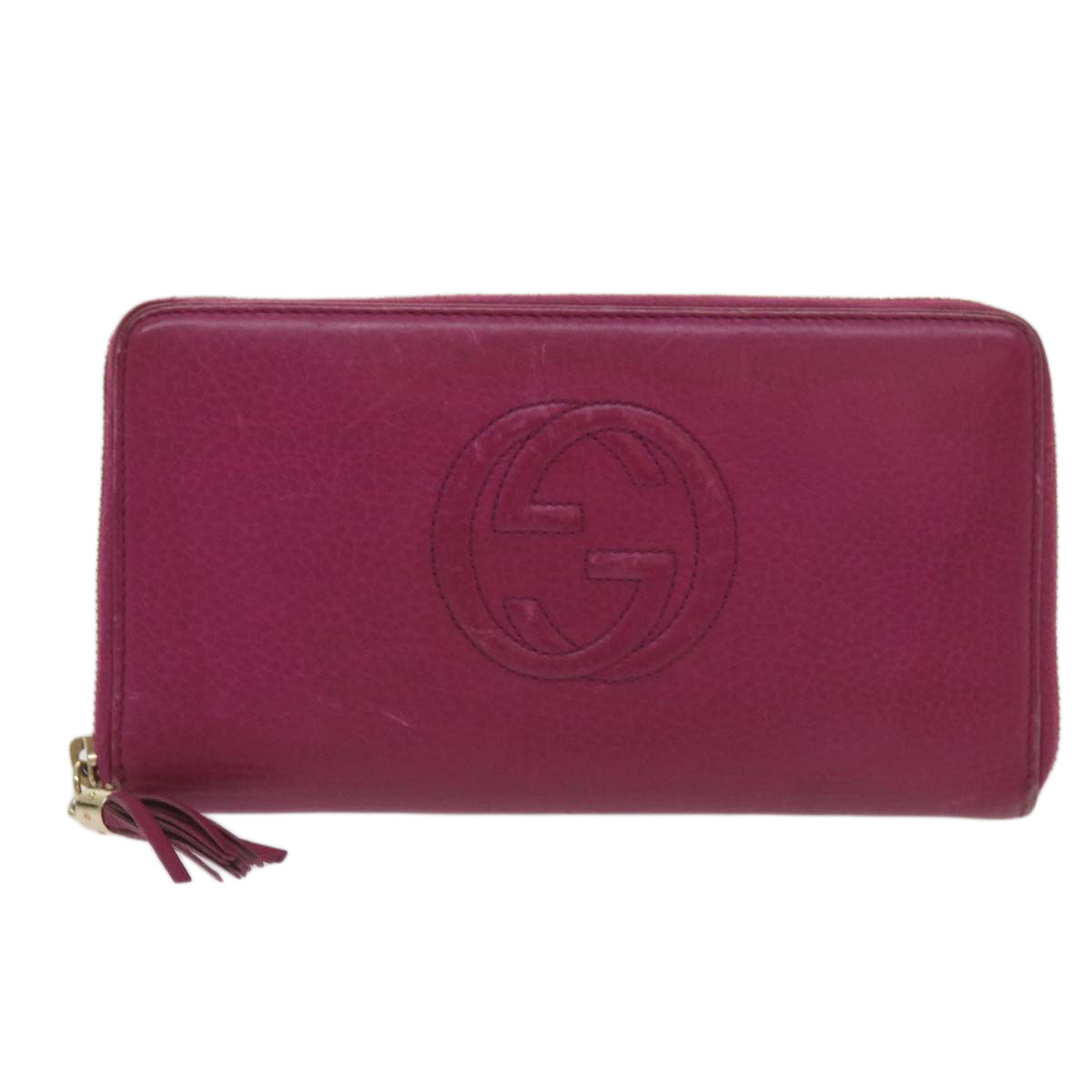 GUCCI Soho Long Wallet Leather Pink 291102 Auth yk11136