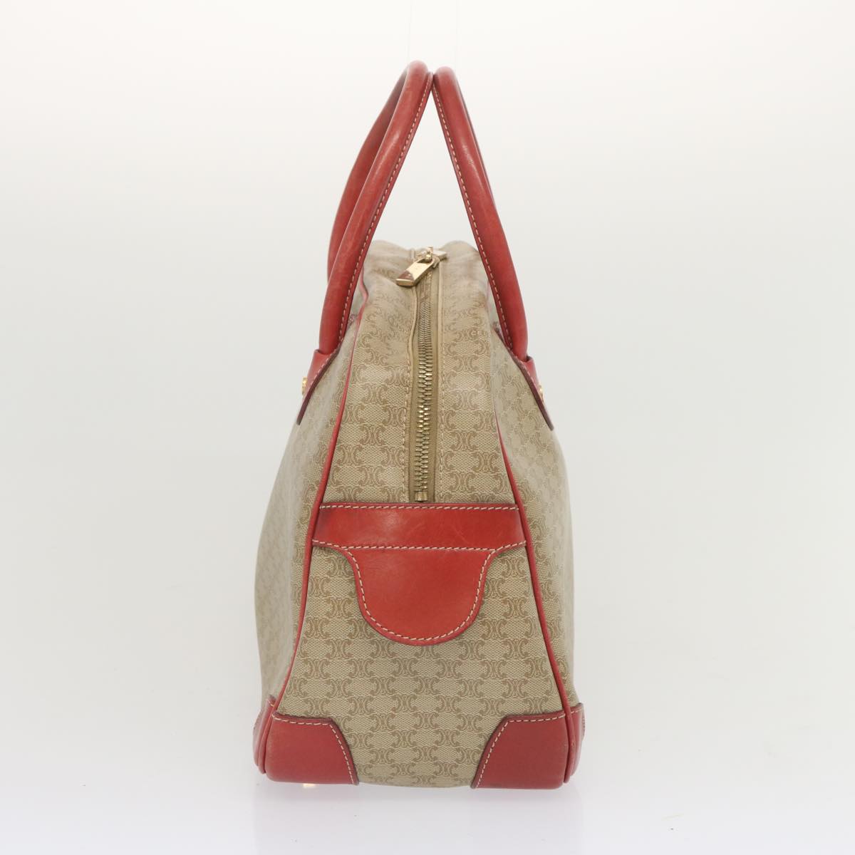 CELINE Macadam Canvas Hand Bag Beige Auth yk11151