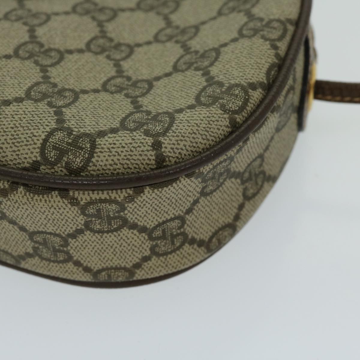 GUCCI GG Supreme Web Sherry Line Shoulder Bag Beige 007 754 6112 Auth yk11168