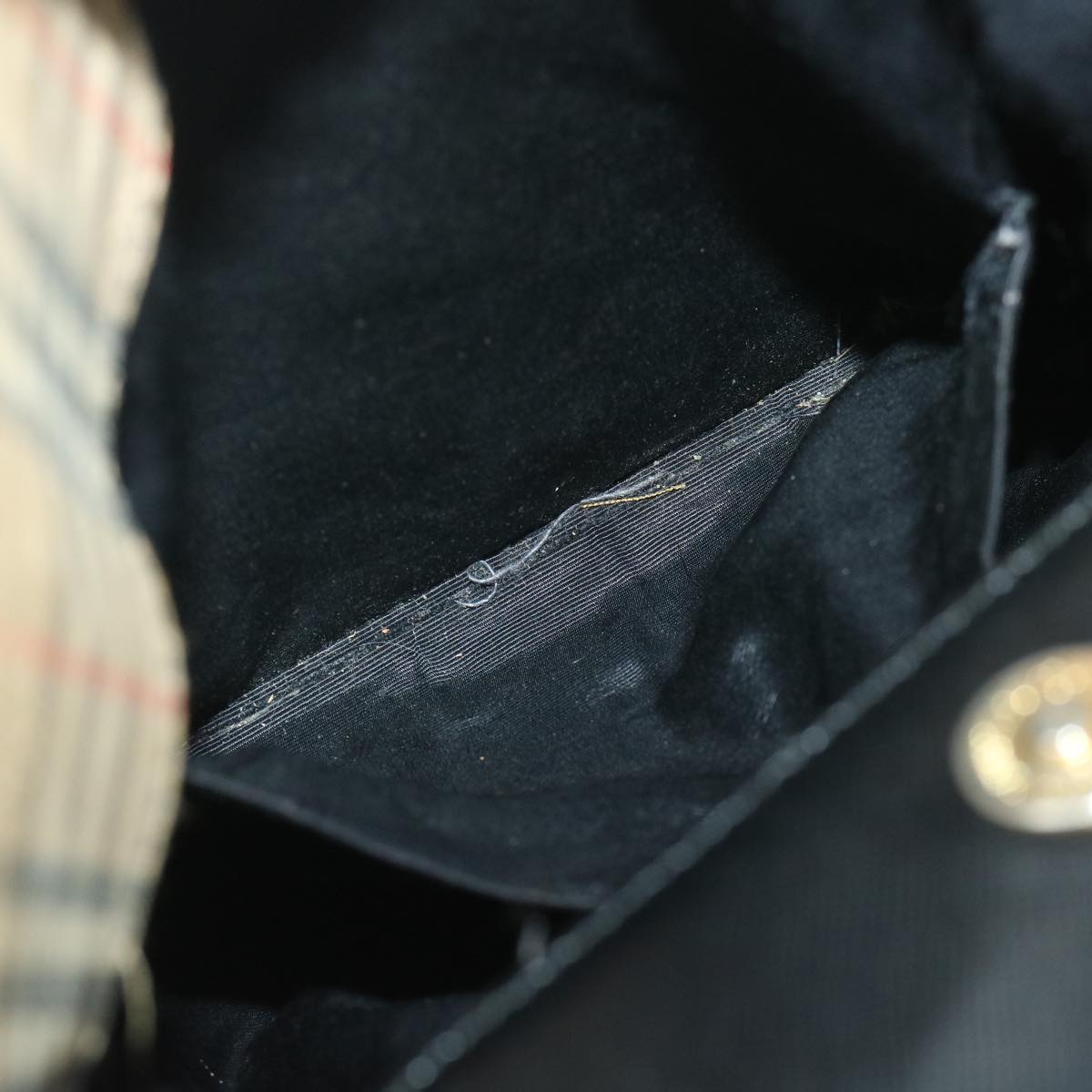 Burberrys Nova Check Shoulder Bag Canvas Beige Black Auth yk11247