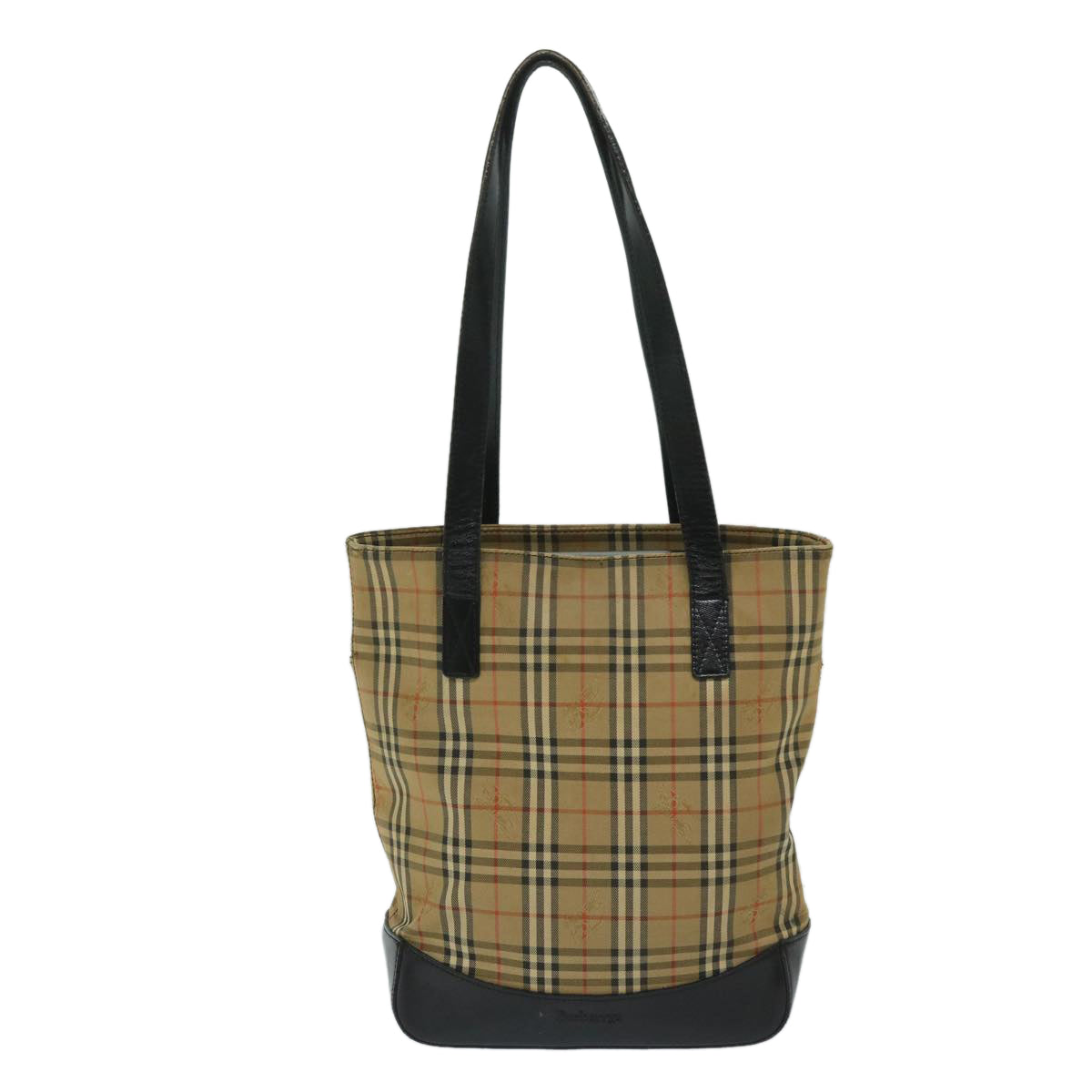 Burberrys Nova Check Shoulder Bag Canvas Beige Black Auth yk11247