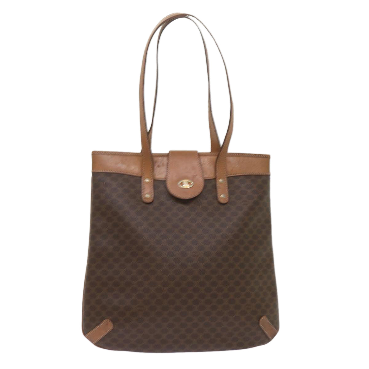 CELINE Macadam Canvas Tote Bag PVC Brown Auth yk11272