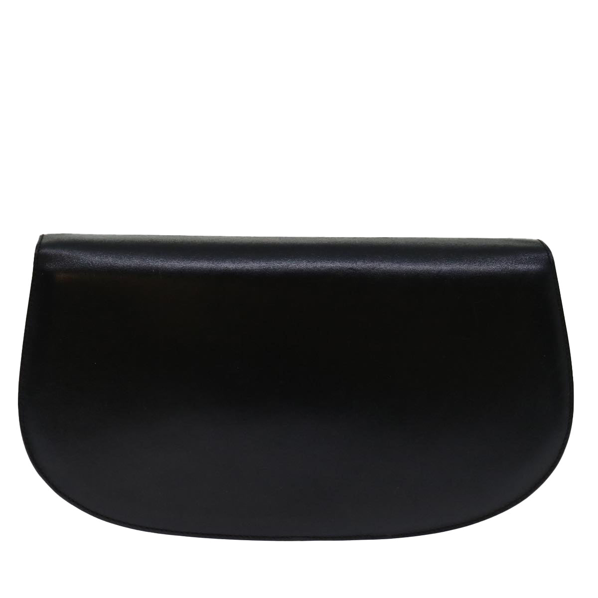 GUCCI Interlocking Clutch Bag Leather Black Auth yk11284