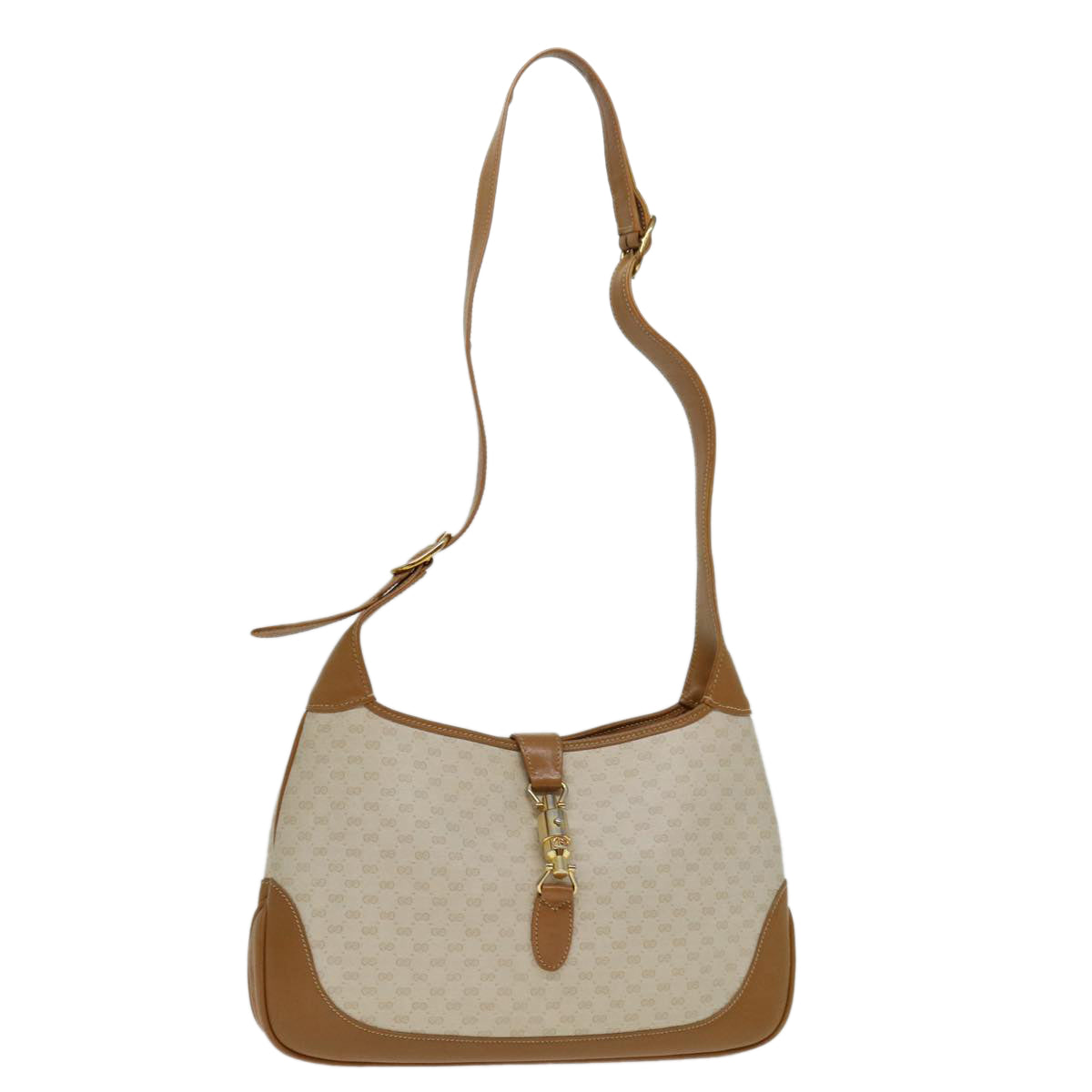 GUCCI Micro GG Supreme Jackie Shoulder Bag PVC Beige 001 098 1244 Auth yk11296