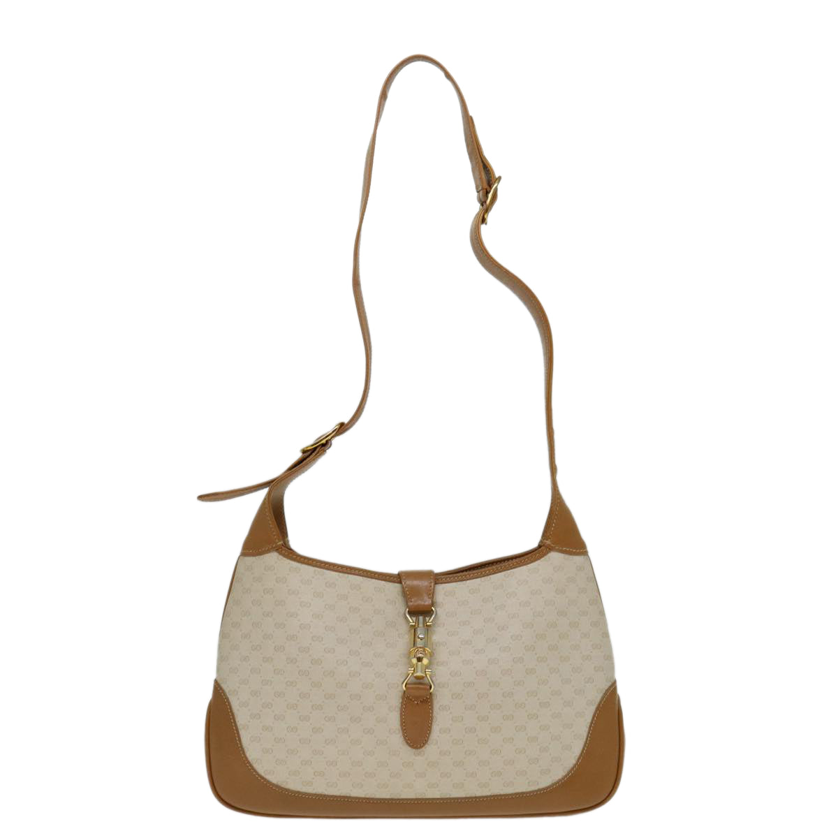 GUCCI Micro GG Supreme Jackie Shoulder Bag PVC Beige 001 098 1244 Auth yk11296