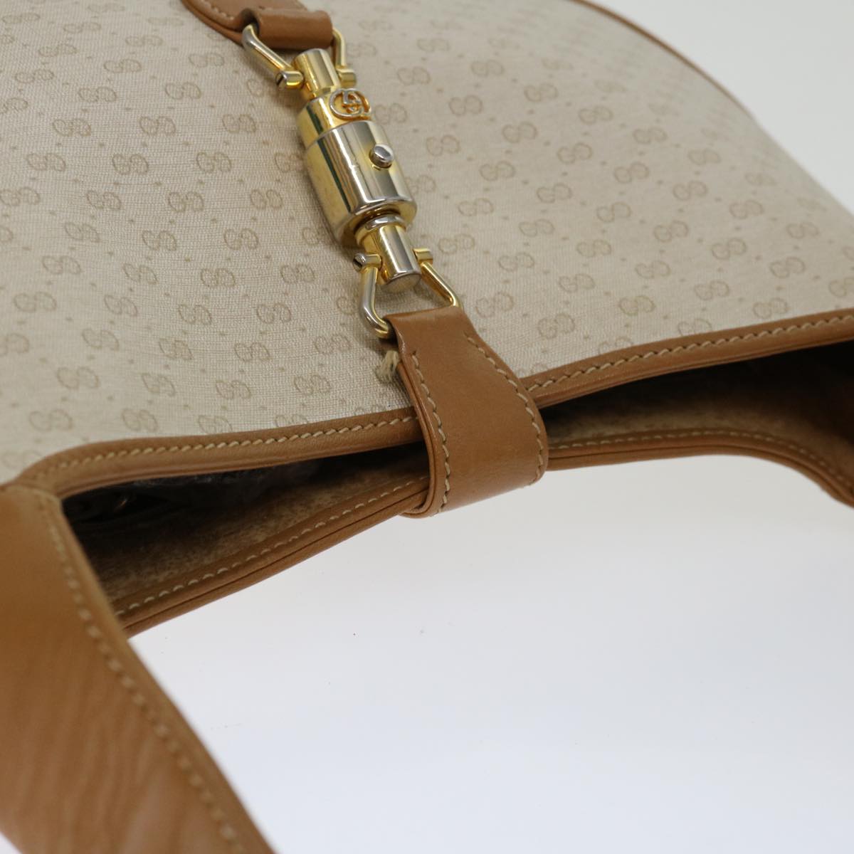 GUCCI Micro GG Supreme Jackie Shoulder Bag PVC Beige 001 098 1244 Auth yk11296