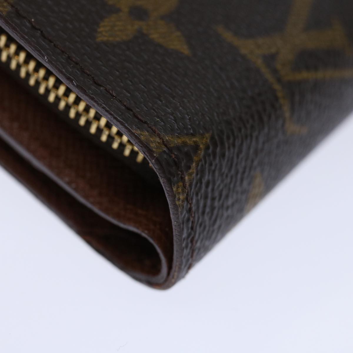 LOUIS VUITTON Monogram Porto Papie Zip Wallet M61207 LV Auth yk11308