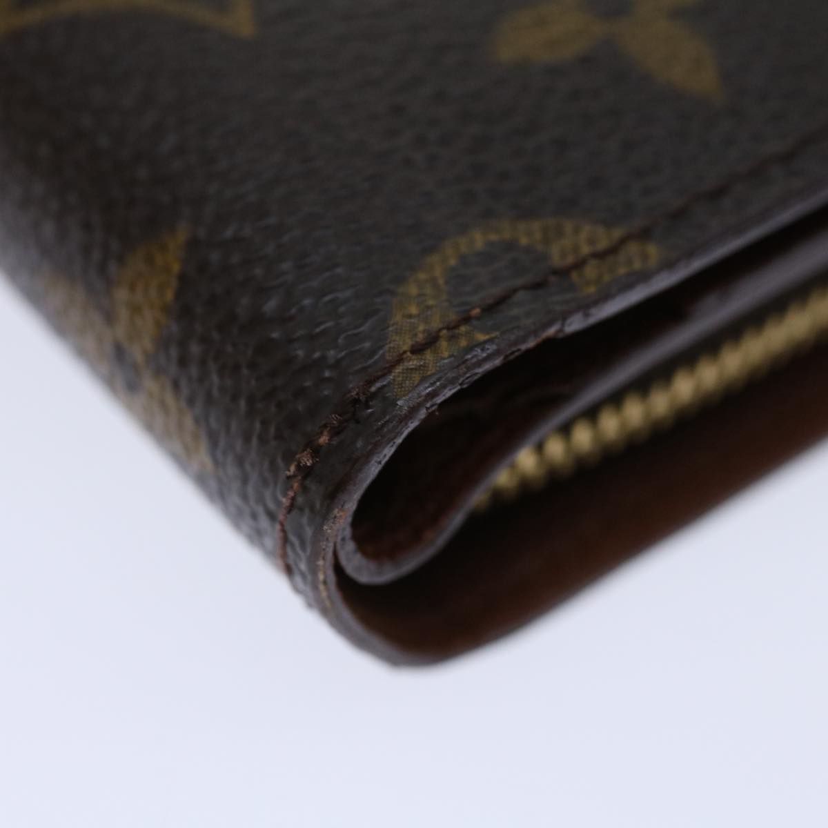 LOUIS VUITTON Monogram Porto Papie Zip Wallet M61207 LV Auth yk11308