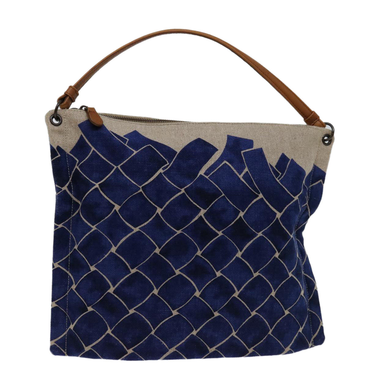 BOTTEGA VENETA Shoulder Bag Canvas Blue Auth yk11311