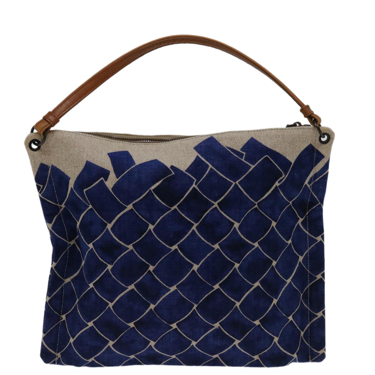 BOTTEGA VENETA Shoulder Bag Canvas Blue Auth yk11311