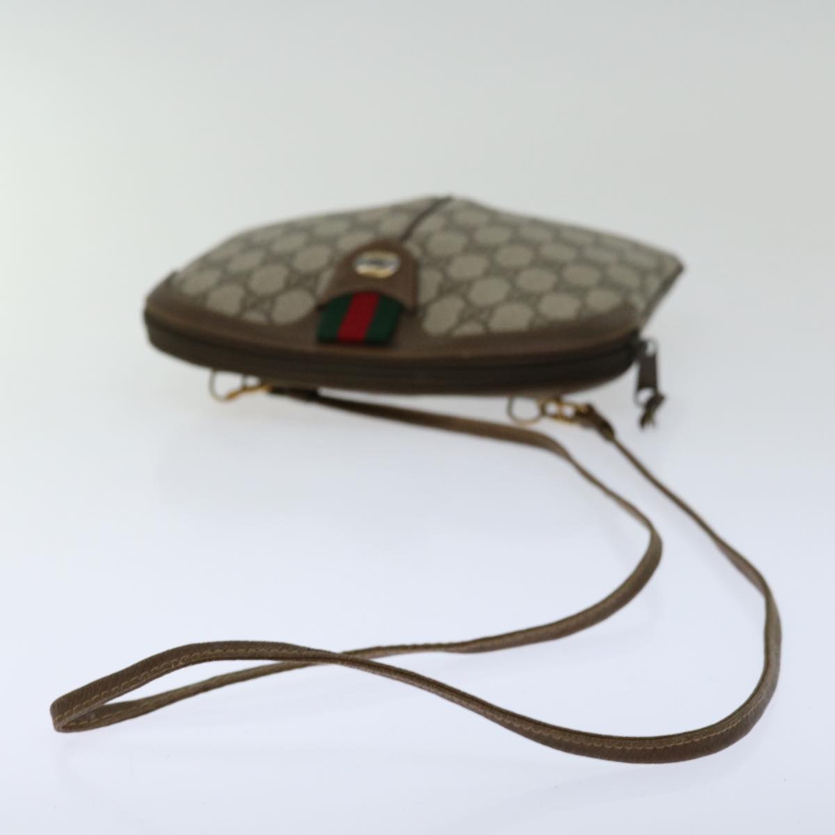 GUCCI GG Supreme Web Sherry Line Shoulder Bag PVC Beige 904 02 047 Auth yk11316