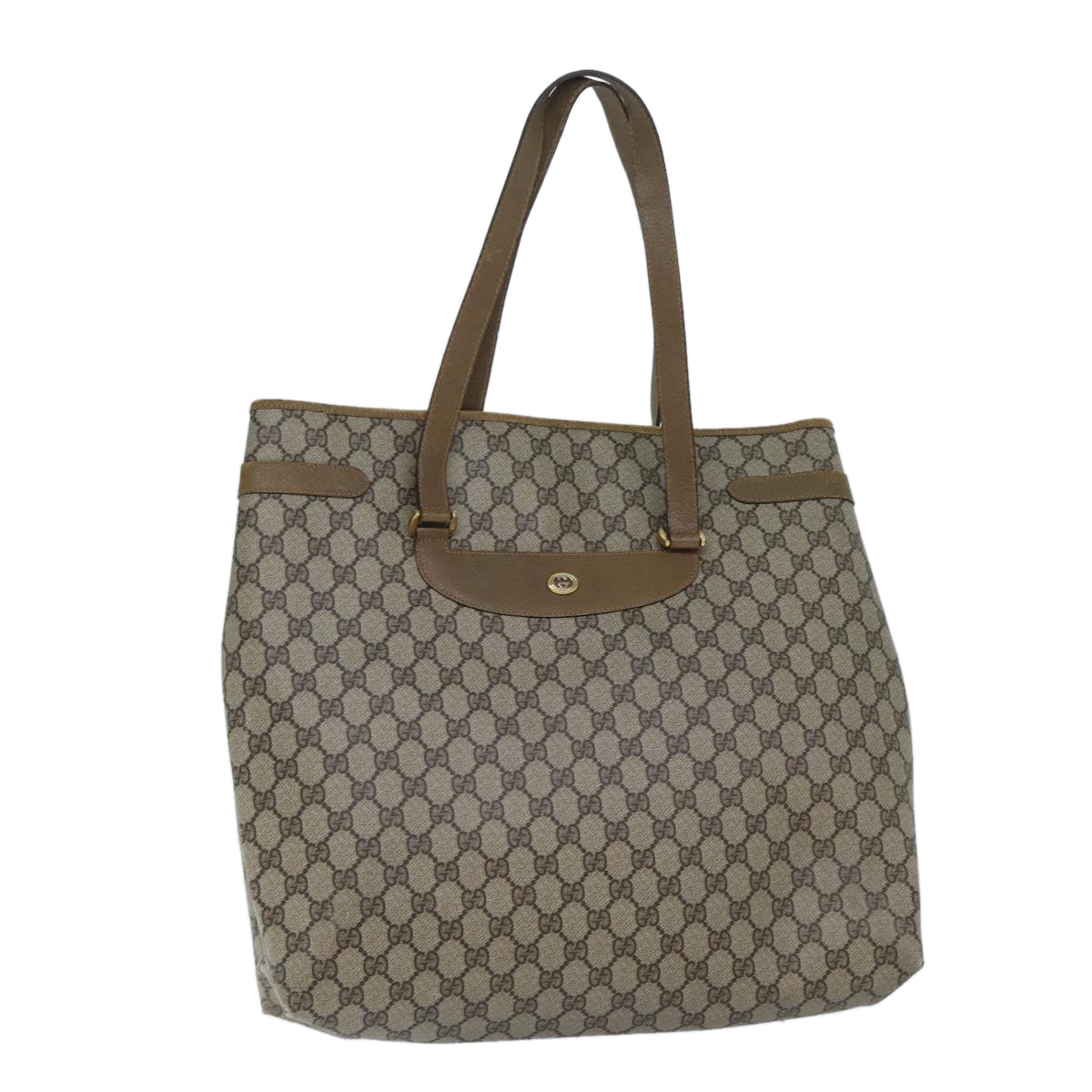 GUCCI GG Supreme Tote Bag PVC Beige 39 02 061 Auth yk11324