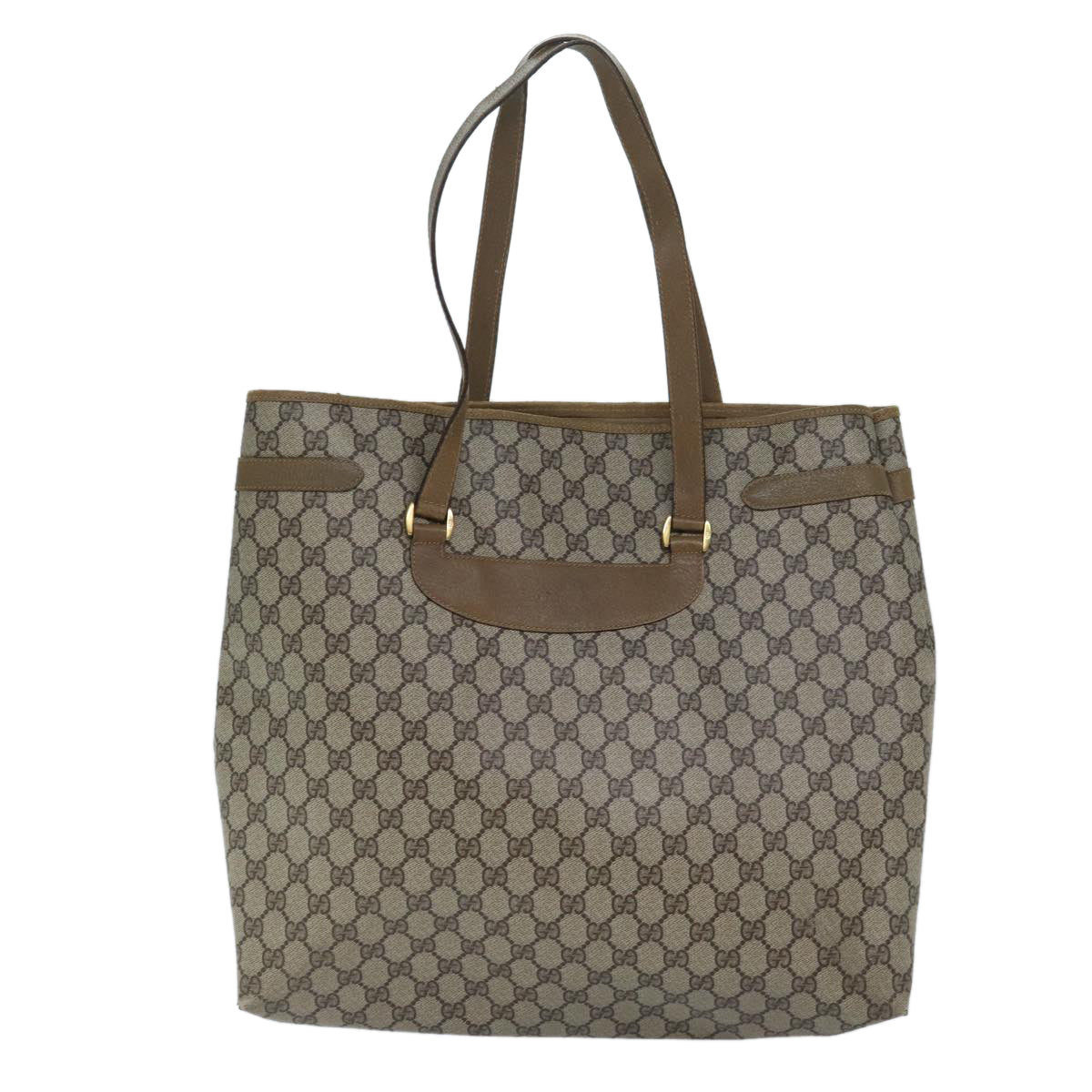 GUCCI GG Supreme Tote Bag PVC Beige 39 02 061 Auth yk11324