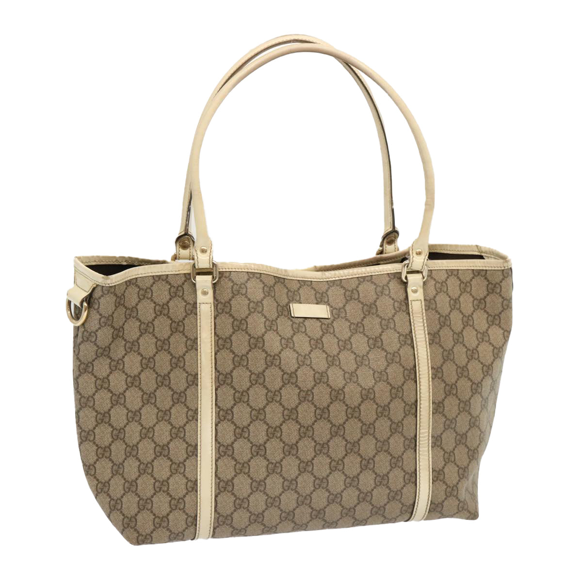 GUCCI GG Supreme Tote Bag PVC Beige 197953 Auth yk11330