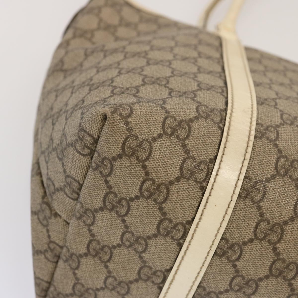 GUCCI GG Supreme Tote Bag PVC Beige 197953 Auth yk11330