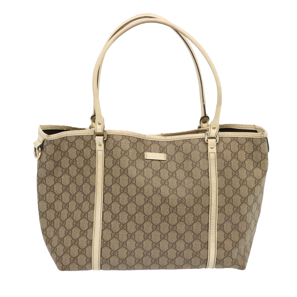 GUCCI GG Supreme Tote Bag PVC Beige 197953 Auth yk11330