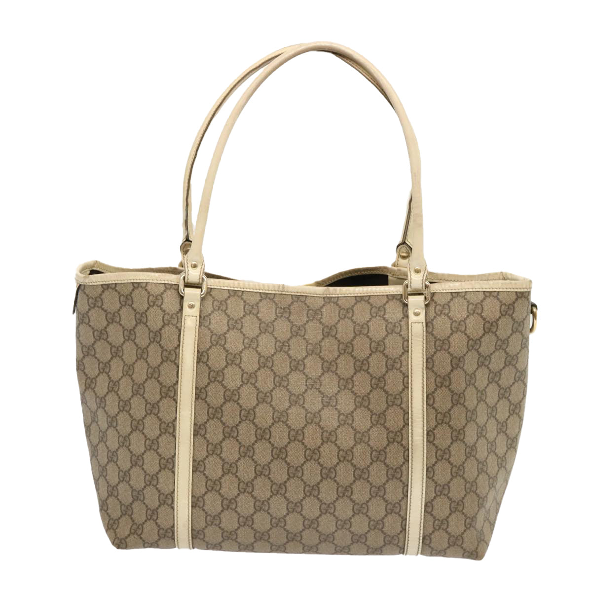 GUCCI GG Supreme Tote Bag PVC Beige 197953 Auth yk11330