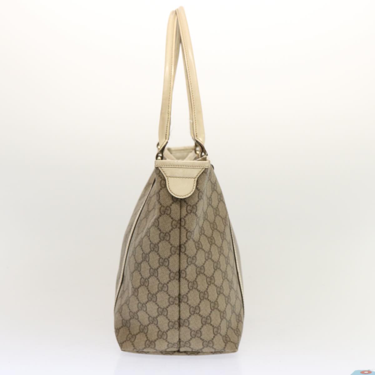 GUCCI GG Supreme Tote Bag PVC Beige 197953 Auth yk11330