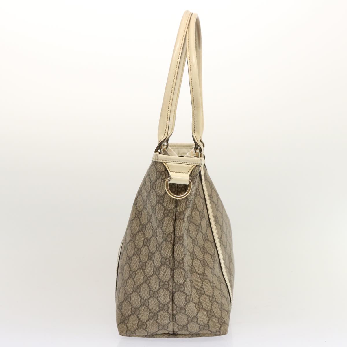 GUCCI GG Supreme Tote Bag PVC Beige 197953 Auth yk11330