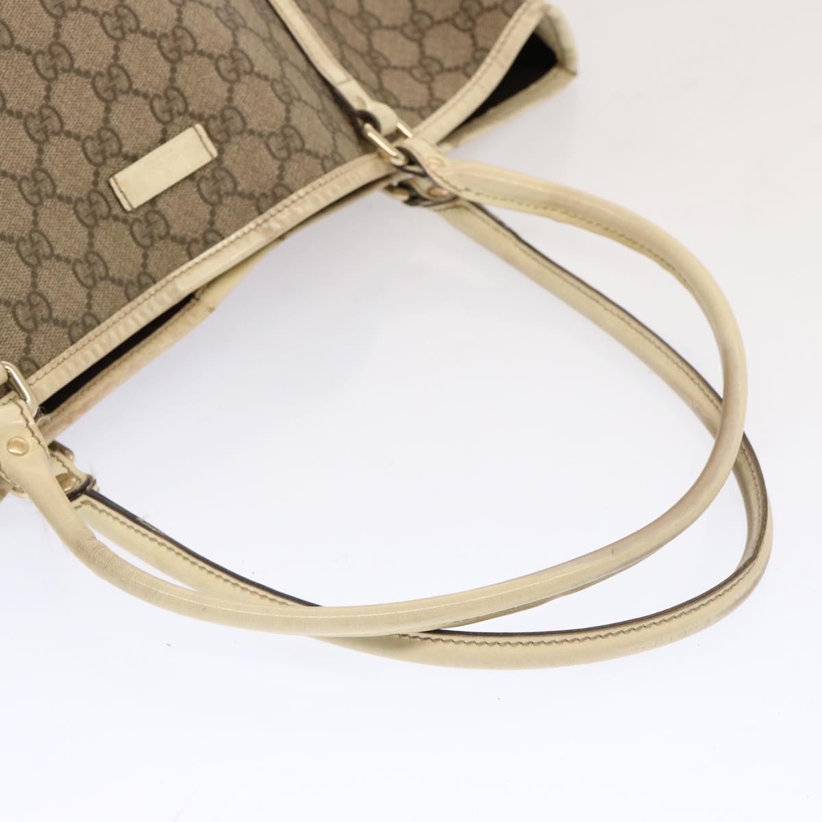 GUCCI GG Supreme Tote Bag PVC Beige 197953 Auth yk11330