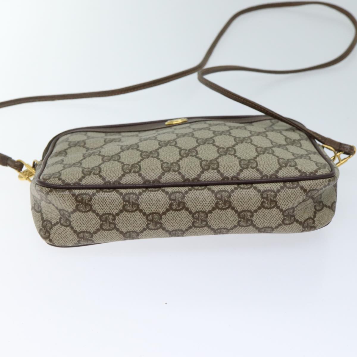 GUCCI GG Canvas Shoulder Bag PVC Beige Auth yk11384