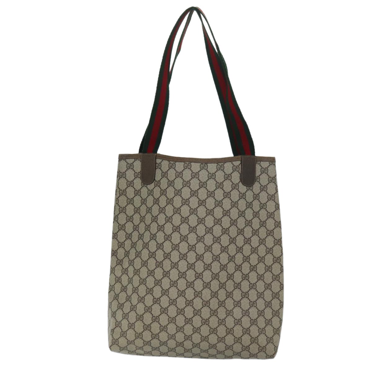 GUCCI GG Supreme Web Sherry Line Tote Bag Beige Red Green 39 02 003 Auth yk11426