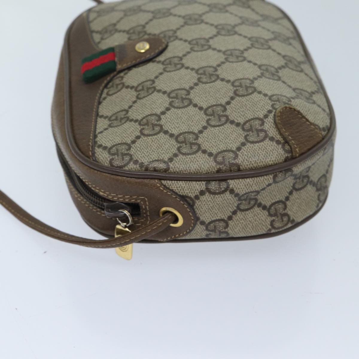 GUCCI GG Supreme Web Sherry Line Shoulder Bag PVC Beige 89 02 066 Auth yk11432