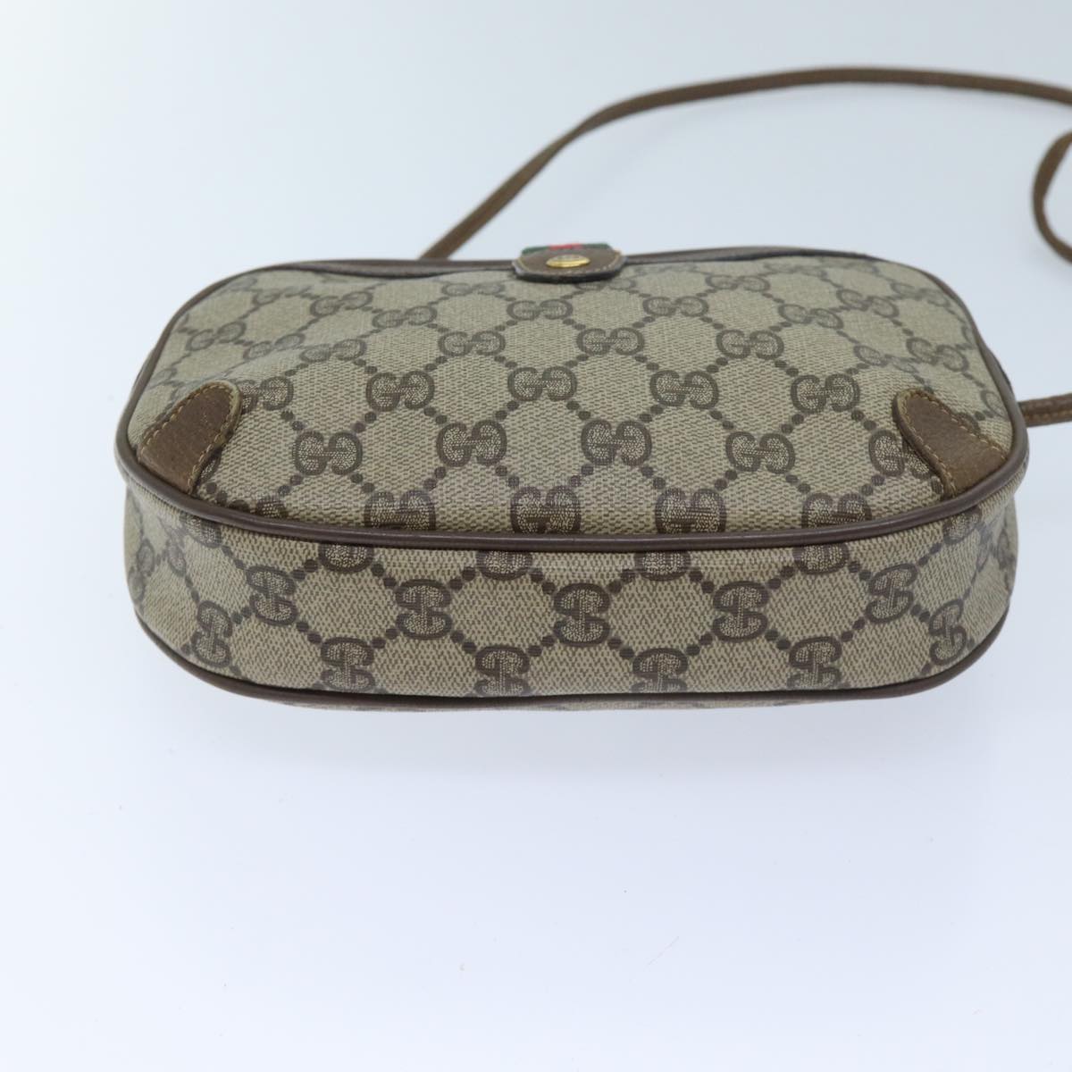 GUCCI GG Supreme Web Sherry Line Shoulder Bag PVC Beige 89 02 066 Auth yk11432