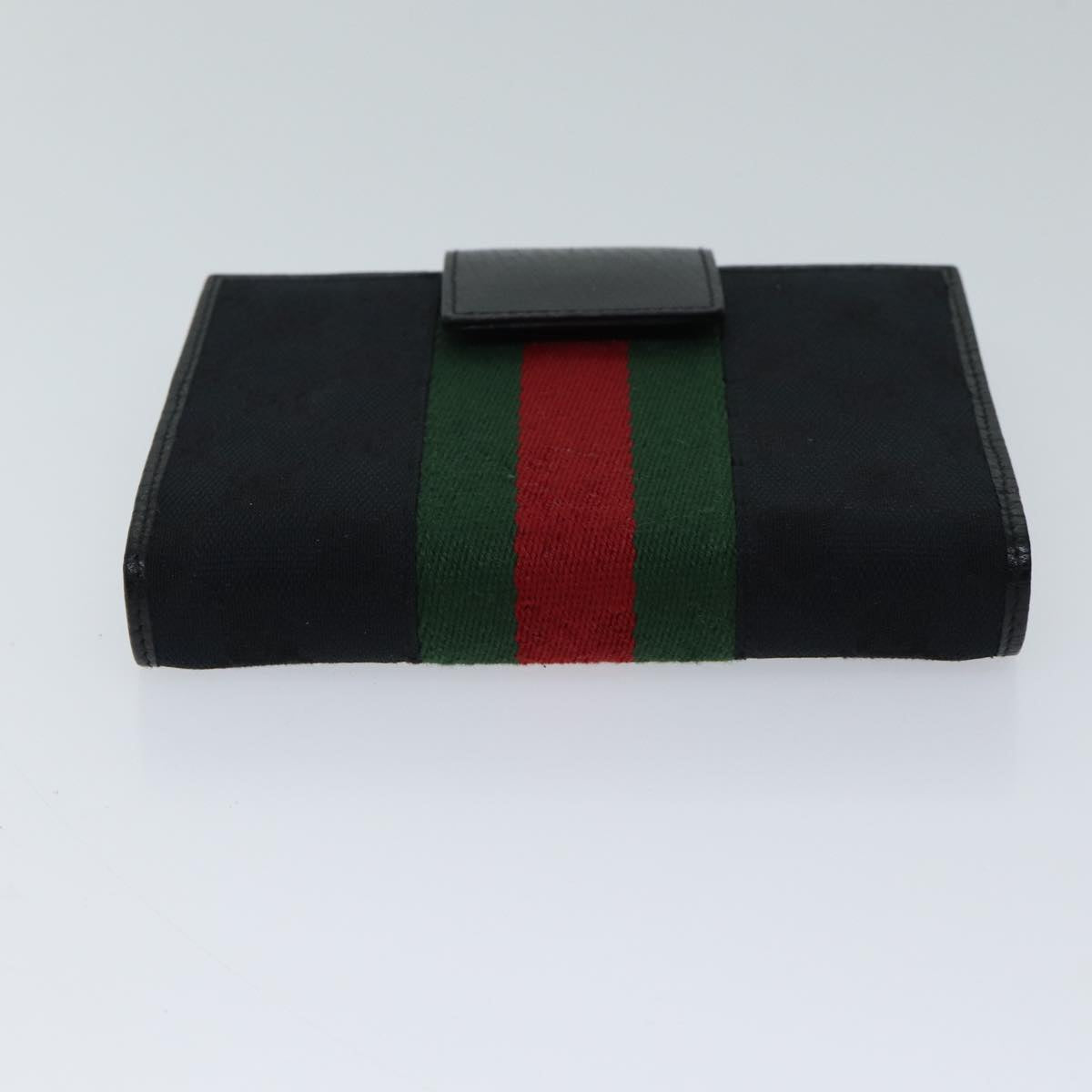 GUCCI GG Canvas Web Sherry Line Day Planner Cover Black Red 115240 Auth yk11477