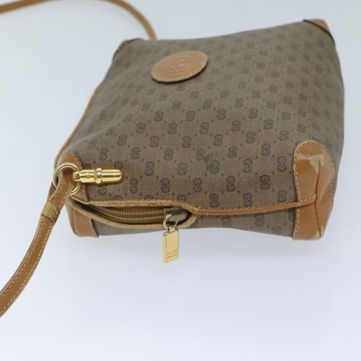 GUCCI Micro GG Supreme Shoulder Bag PVC Beige 007 115 4916 Auth yk11485