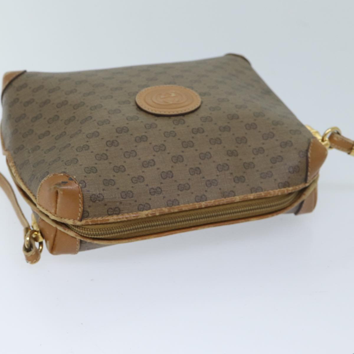 GUCCI Micro GG Supreme Shoulder Bag PVC Beige 007 115 4916 Auth yk11485