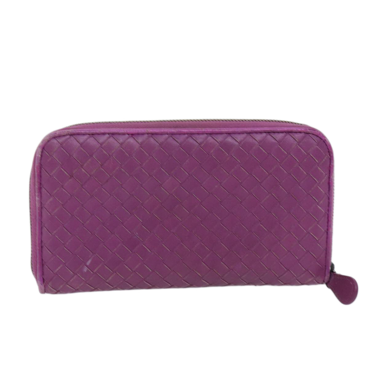 BOTTEGA VENETA INTRECCIATO Long Wallet Leather Pink Auth yk11510