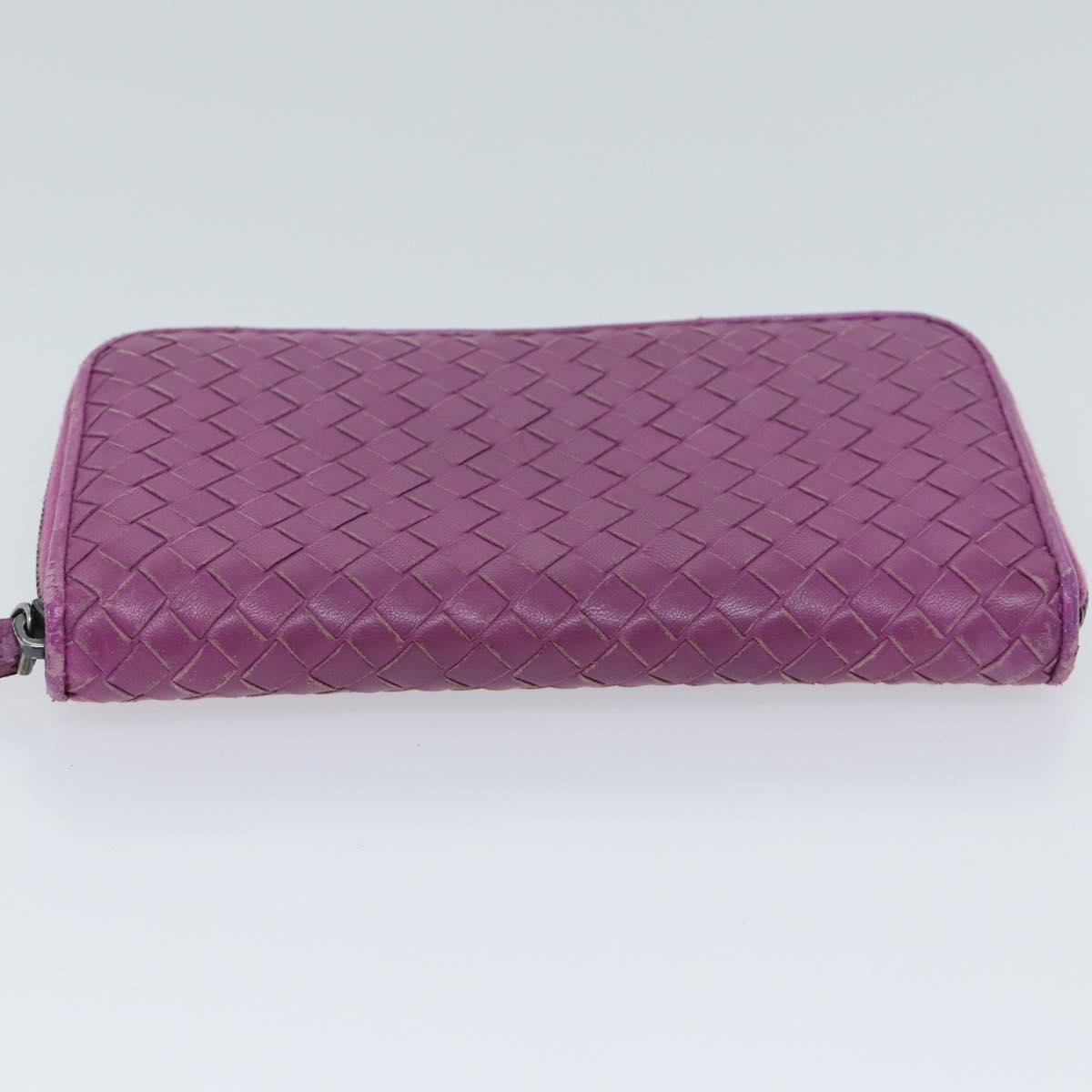 BOTTEGA VENETA INTRECCIATO Long Wallet Leather Pink Auth yk11510