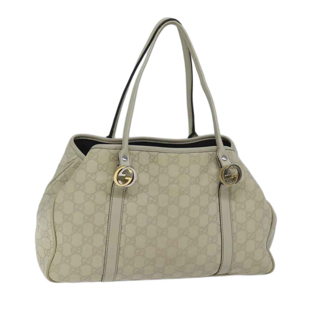 GUCCI GG Canvas Guccissima GG Twins Tote Bag White 232957 Auth yk11512