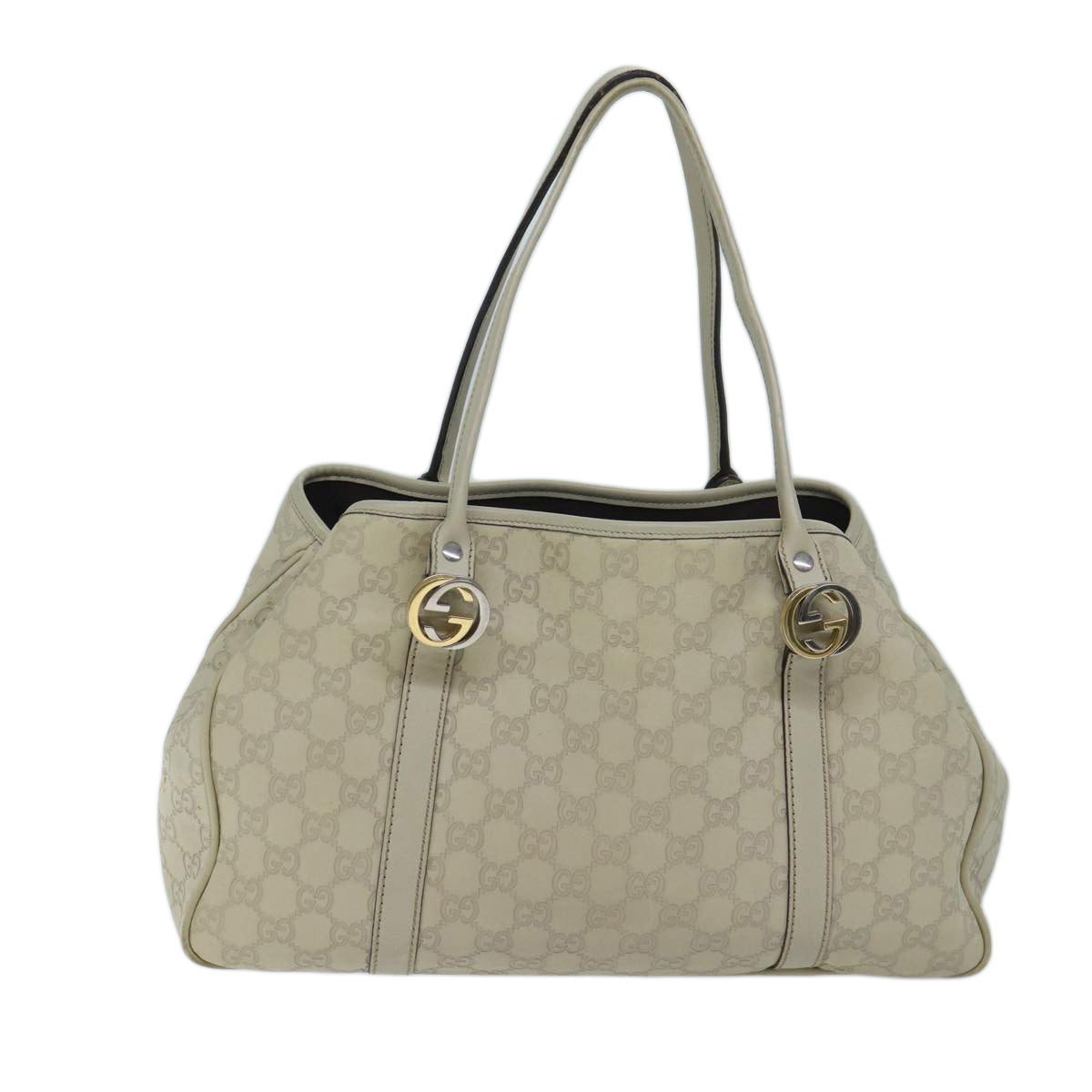 GUCCI GG Canvas Guccissima GG Twins Tote Bag White 232957 Auth yk11512