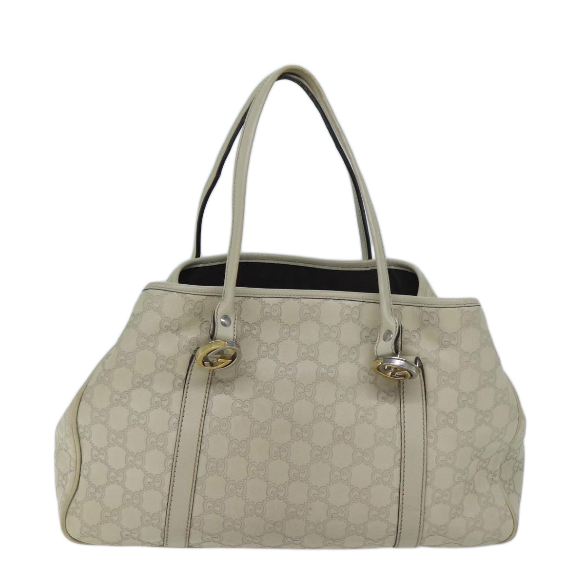 GUCCI GG Canvas Guccissima GG Twins Tote Bag White 232957 Auth yk11512