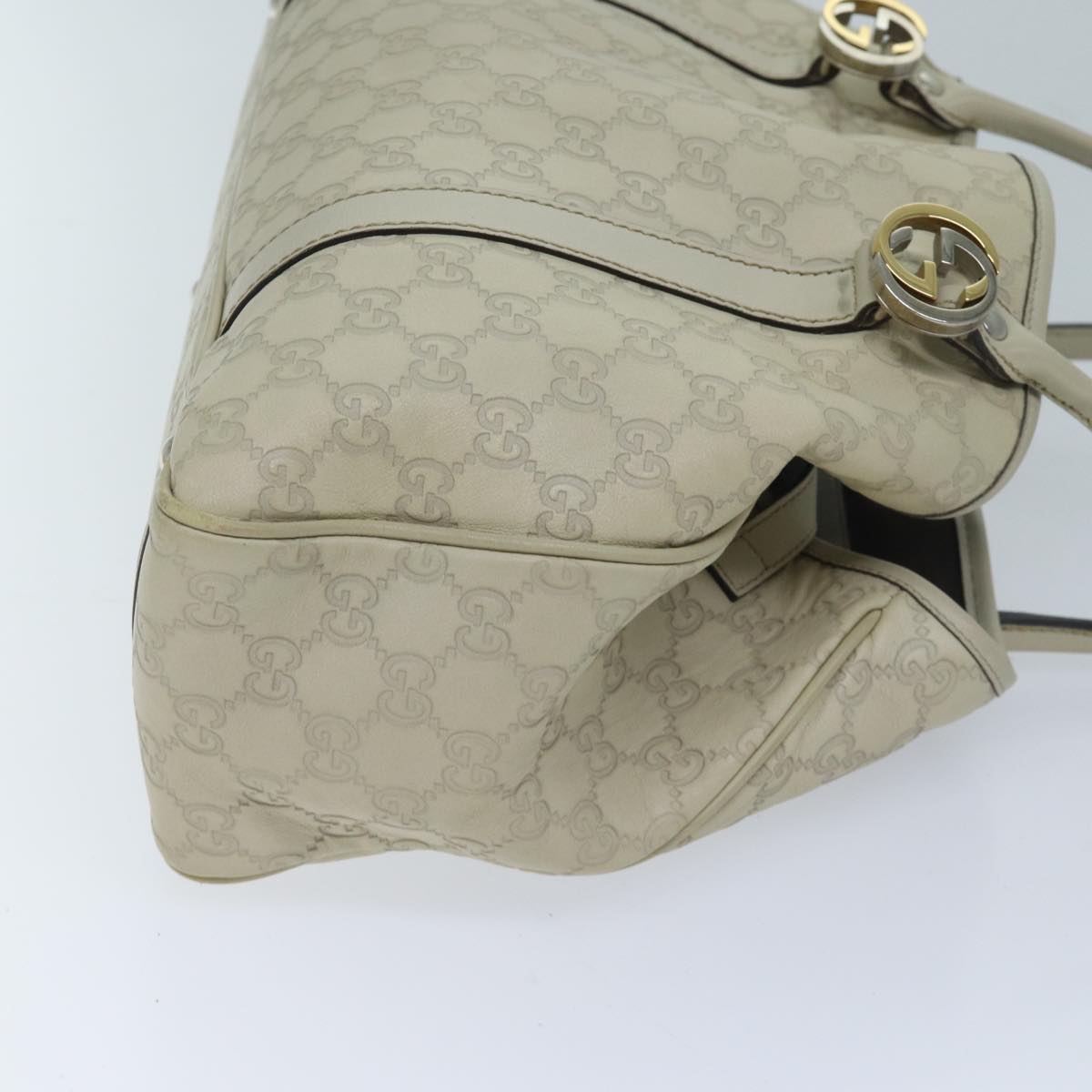 GUCCI GG Canvas Guccissima GG Twins Tote Bag White 232957 Auth yk11512