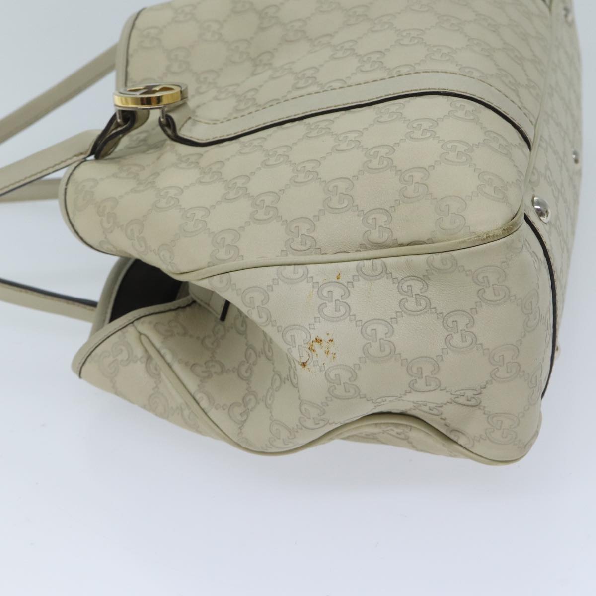 GUCCI GG Canvas Guccissima GG Twins Tote Bag White 232957 Auth yk11512