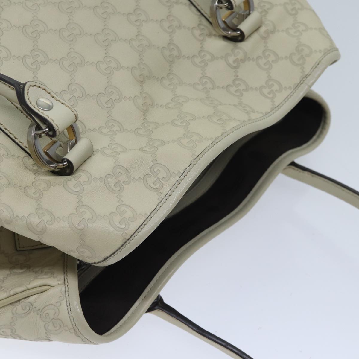 GUCCI GG Canvas Guccissima GG Twins Tote Bag White 232957 Auth yk11512