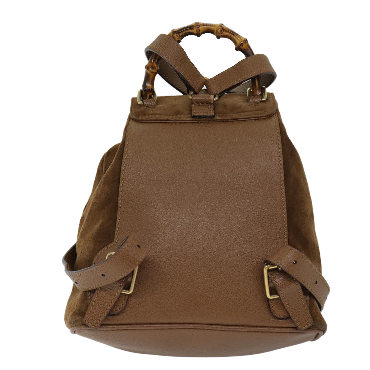 GUCCI Bamboo Backpack Suede Brown 003 2852 0030 0 Auth yk11526