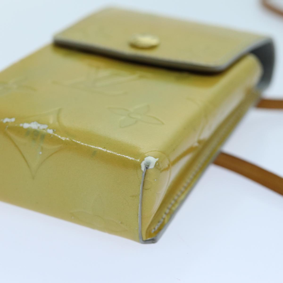 LOUIS VUITTON Monogram Vernis Green Cigarette Case Gris M91050 LV Auth yk11583