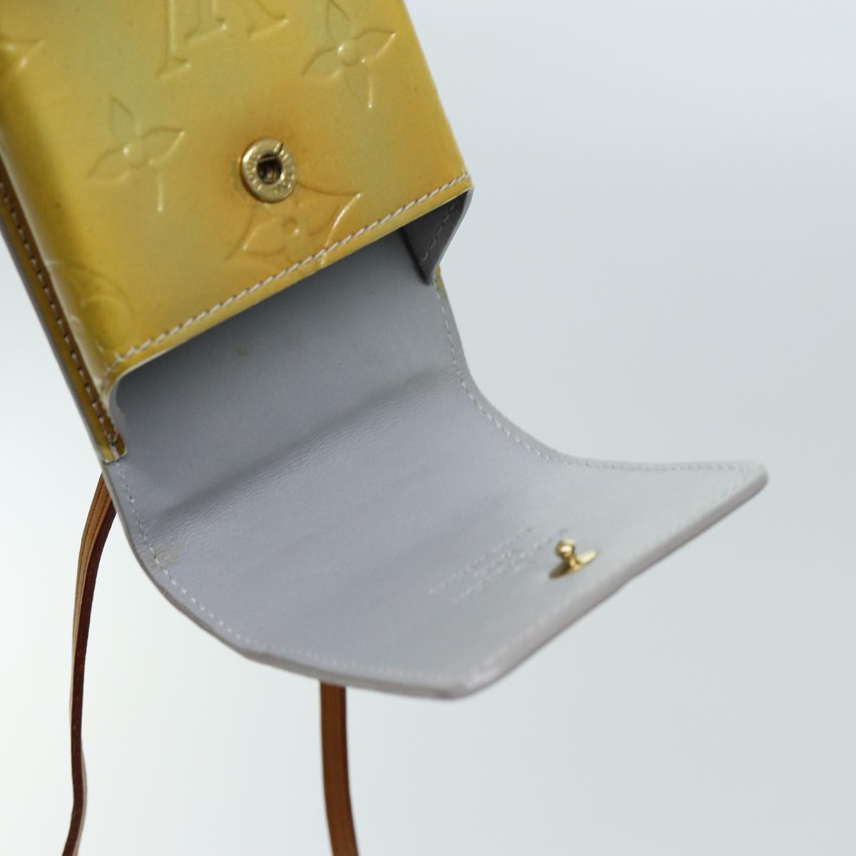 LOUIS VUITTON Monogram Vernis Green Cigarette Case Gris M91050 LV Auth yk11583