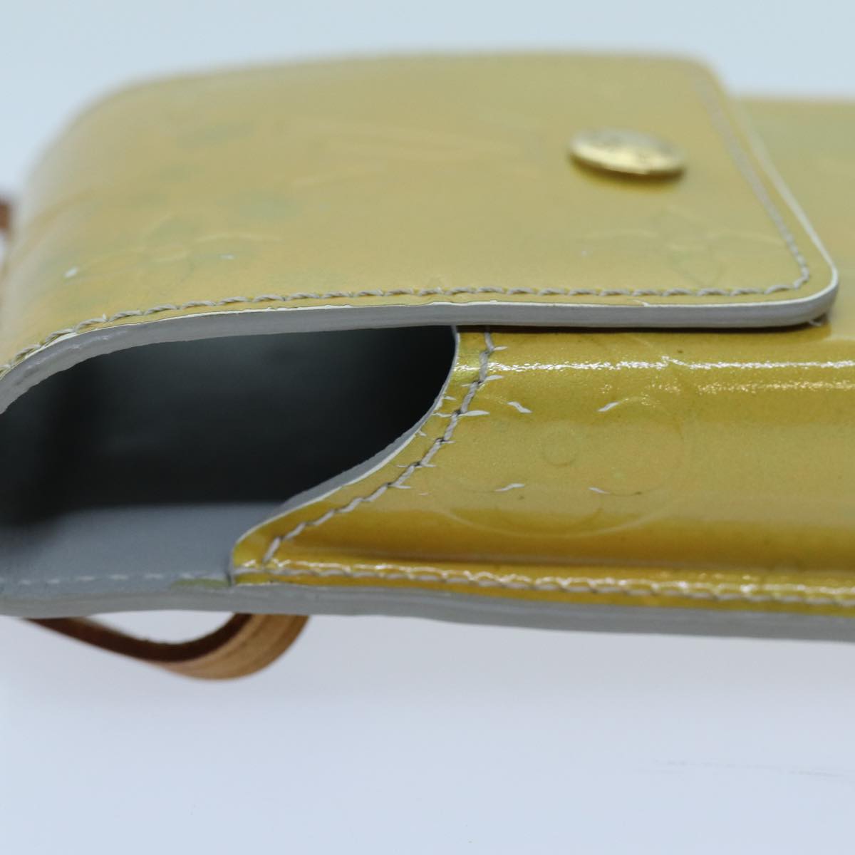 LOUIS VUITTON Monogram Vernis Green Cigarette Case Gris M91050 LV Auth yk11583