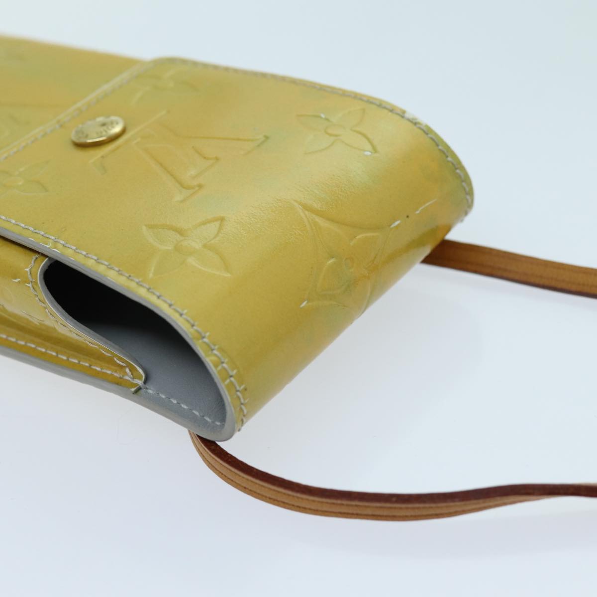 LOUIS VUITTON Monogram Vernis Green Cigarette Case Gris M91050 LV Auth yk11583