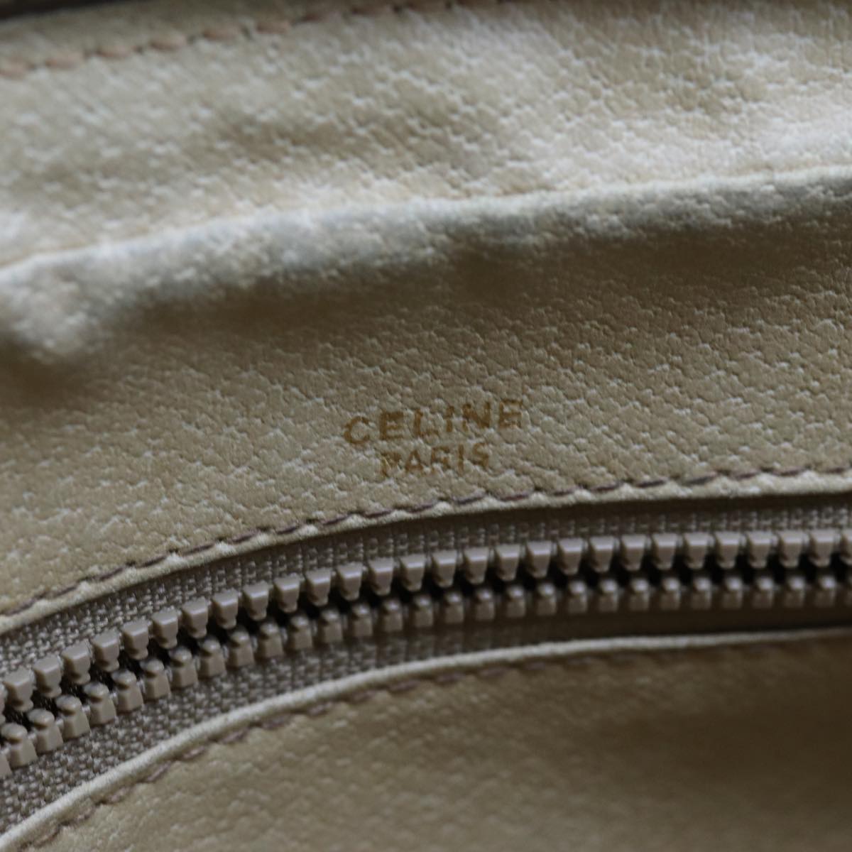 CELINE Macadam Canvas Clutch Bag Beige Auth yk11631