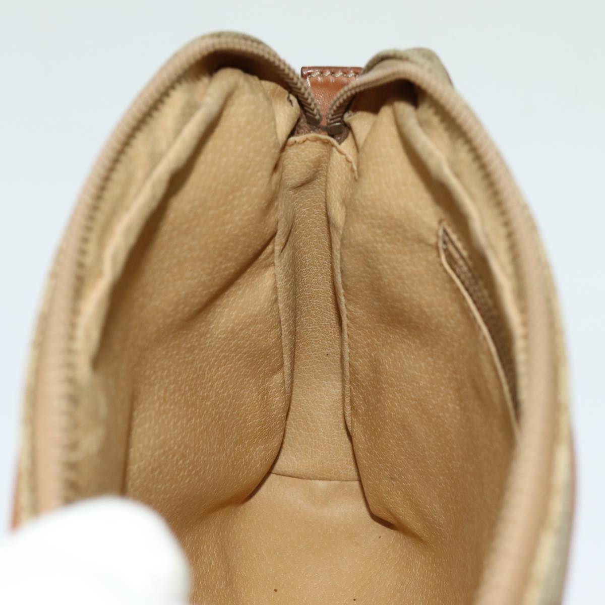 CELINE Macadam Canvas Clutch Bag Beige Auth yk11631