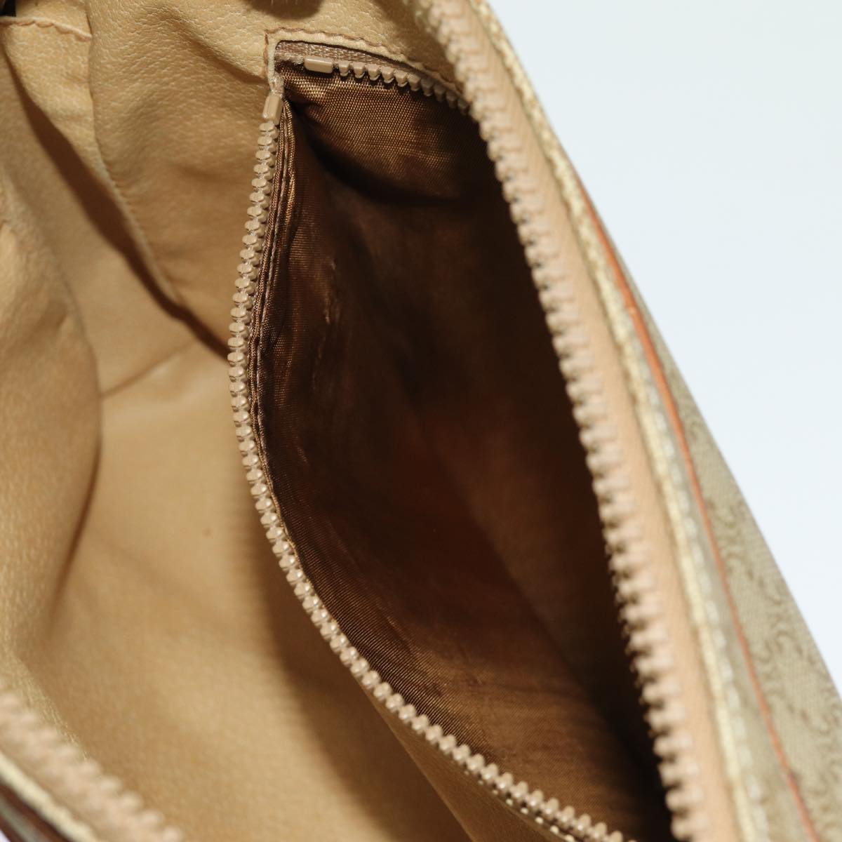 CELINE Macadam Canvas Clutch Bag Beige Auth yk11631