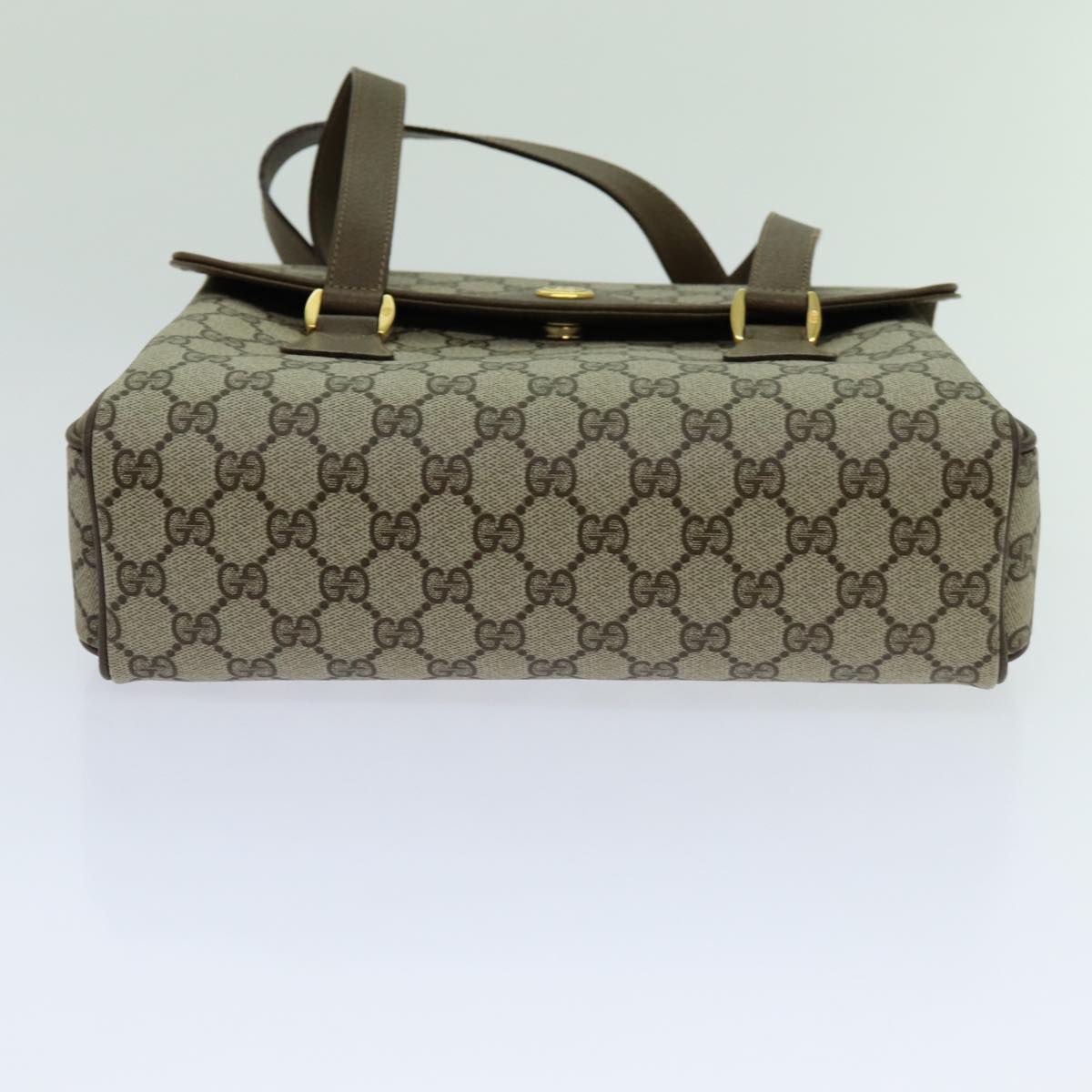 GUCCI GG Supreme Hand Bag PVC Beige 116 02 080 Auth yk11634