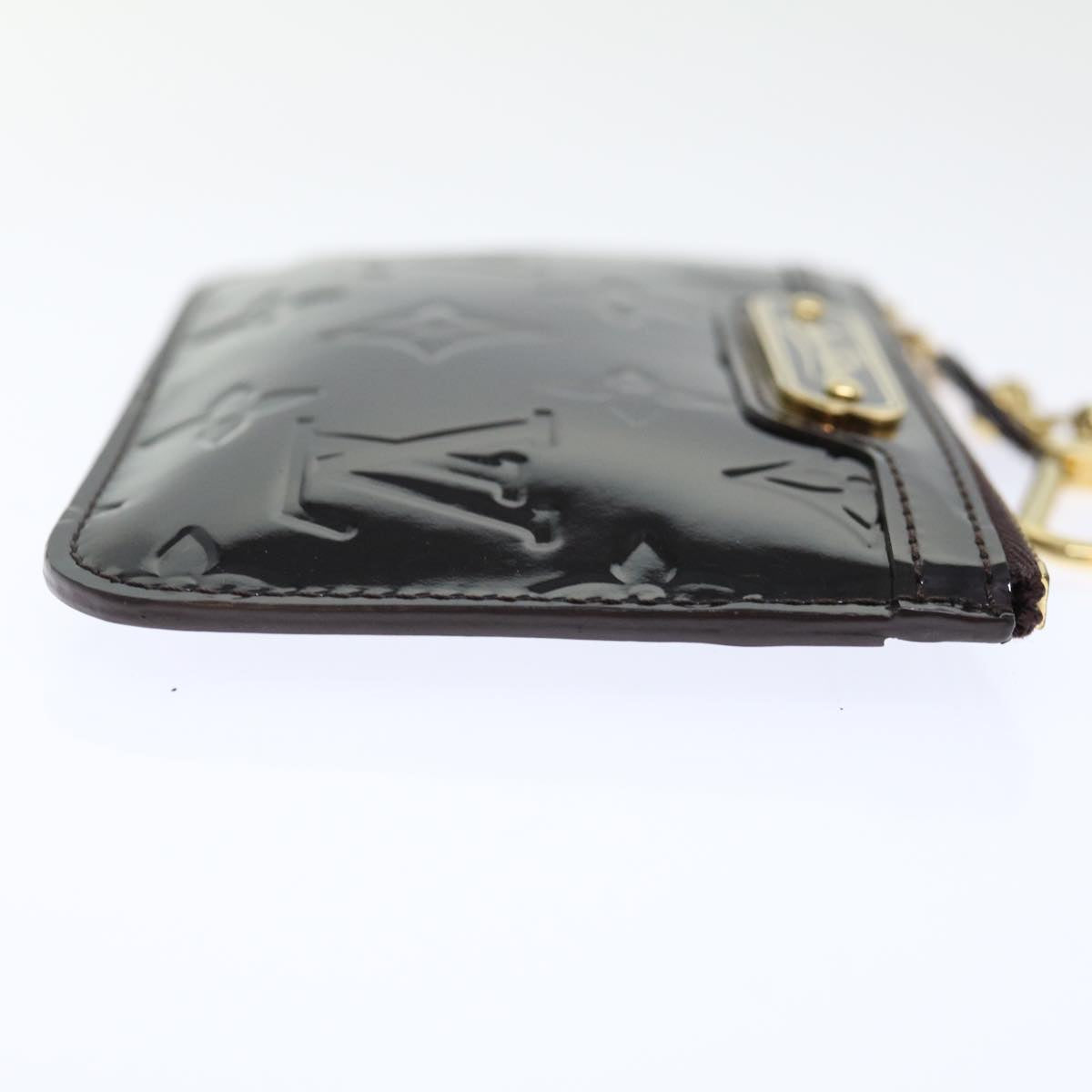 LOUIS VUITTON Vernis Pochette Cles NM Coin Purse Amarante M93557 LV Auth yk11701